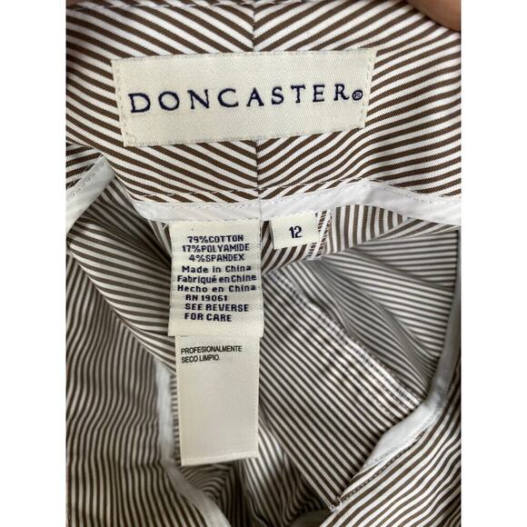 Doncaster Striped Peplum Blazer Suit Pant French Scandi Business Parisian Preppy - Picture 13 of 13